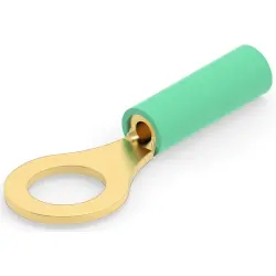 Insulated ring cable lug, 0.26-0.65 mm², AWG 22 to 20, 5 mm, green, 1-332434-0