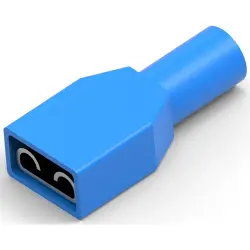 Insulated flat plug sleeve, 6.35 x 0.81 mm, 1.04 to 2.62 mm², AWG 16 to 14, brass, tin-plated, blue, 1377175-2