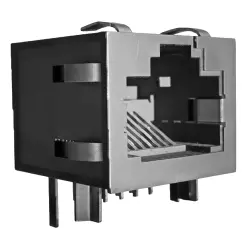 Socket, RJ45, 8 pole, 8P8C, Cat 5, solder connection, through hole, 1-406541-4
