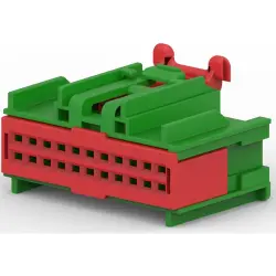 Socket, 22 pole, 2 rows, green, 1420011-2