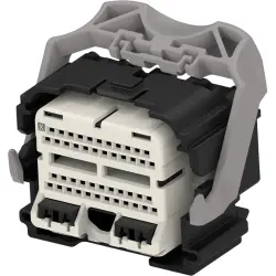 Socket, 50 pole, straight, 4 rows, black, 1438693-1