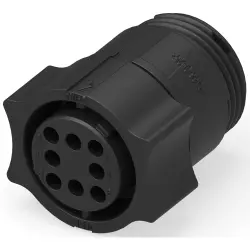 Circular connector, 8 pole, crimp connection, bayonet locking, straight, 1445817-1