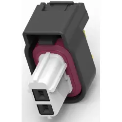 Socket, 2 pole, straight, 2 rows, black, 1473845-2