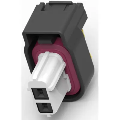 Socket, 2 pole, straight, 2 rows, black, 1473845-2 - 1