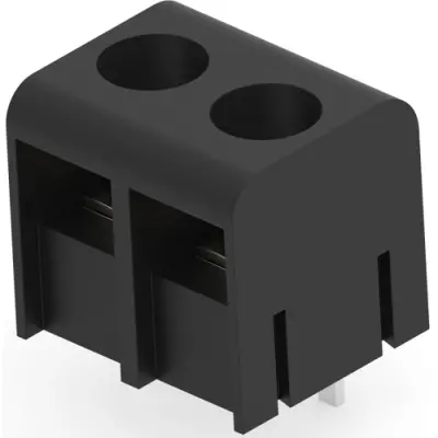 PCB terminal, 2 pole, AWG 22-14, 15 A, screw connection, black, 1546833-2 - 1