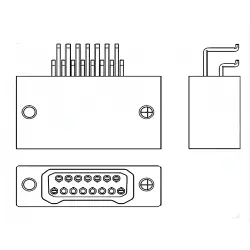 D-Sub socket, 51 pole, angled, solder pin, 1589815-2