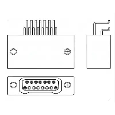 D-Sub socket, 51 pole, angled, solder pin, 1589815-2 - 1