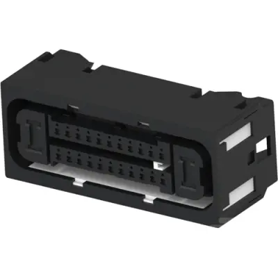 Socket, 26 pole, straight, 2 rows, black, 1612683-1 - 1