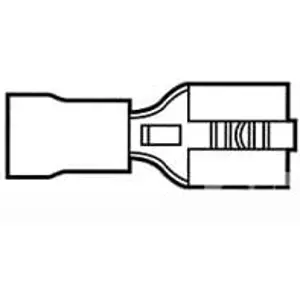 Insulated flat plug sleeve, 6.35 x 0.81 mm, 0.26 to 0.96 mm², AWG 22 to 18, phosphor bronze, tin-plated, red, 170603-2 - 1