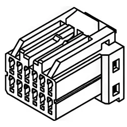Socket, 16 pole, straight, 2 rows, natural, 175966-1