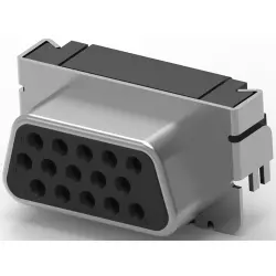 D-Sub socket, 15 pole, high density, angled, solder pin, 1775763-1