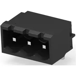 PCB terminal, 3 pole, pitch 5 mm, 15 A, pin, black, 1776148-3