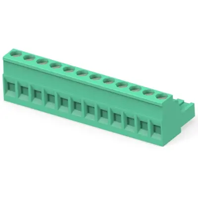 PCB terminal, 12 pole, pitch 5 mm, AWG 30-12, 15 A, cage clamp, green, 1-796640-2 - 1