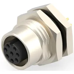 Circular connector, 8 pole, solder cup, straight, 1838417-4