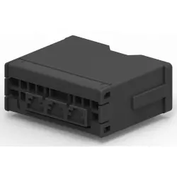 Plug, 13 pole, straight, 3 rows, black, 1-85112-2