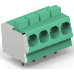 PCB terminal, 5 pole, pitch 5 mm, AWG 30-12, 16 A, push-in cage clamp, green, 1986711-5