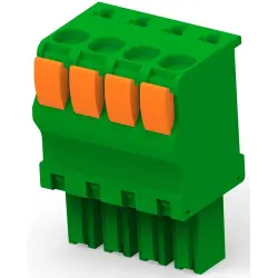 PCB terminal, 4 pole, pitch 3.81 mm, AWG 30-14, 9 A, push-in spring connection, green, 1986720-4