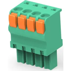 PCB terminal, 4 pole, pitch 3.81 mm, AWG 30-14, 9 A, push-in spring connection, green, 1986722-4