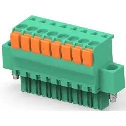 PCB terminal, 8 pole, pitch 3.5 mm, AWG 30-14, 9 A, push-in spring connection, green, 1986723-8