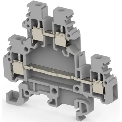 Screw terminal block, screw connection, 2.5 mm², 2 pole, 24 A, 8 kV, gray, 1SNA115490R1300 - 1