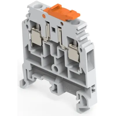 Screw terminal block, screw connection, 4.0 mm², 2 pole, 20 A, 4 kV, gray/orange, 1SNA115986R0000 - 1