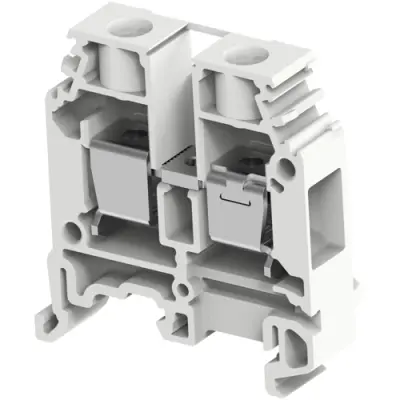 Screw terminal block, screw connection, 10 mm², 2 pole, 57 A, 8 kV, white, 1SNA400190R0100 - 1