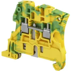 Screw terminal block, screw connection, 4.0 mm², 2 pole, 8 kV, yellow/green, 1SNK505150R0000