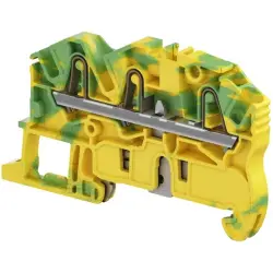 PI spring terminal block, push-in spring connection, 2.5 mm², 3 pole, 8 kV, yellow/green, 1SNK705151R0000