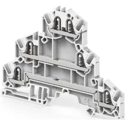 PI spring terminal block, push-in spring connection, 2.5 mm², 6 pole, 22 A, 8 kV, gray, 1SNK705510R0000