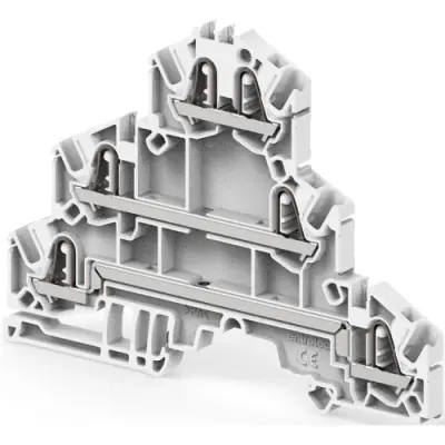 PI spring terminal block, push-in spring connection, 2.5 mm², 6 pole, 22 A, 8 kV, gray, 1SNK705510R0000 - 1