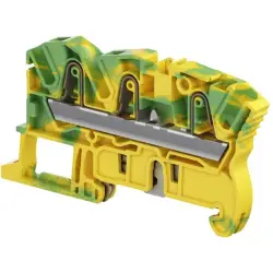 PI spring terminal block, push-in spring connection, 4.0 mm², 3 pole, 8 kV, yellow/green, 1SNK706151R0000