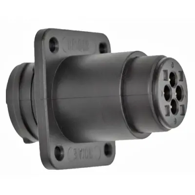 Circular connector, 4 pole, crimp connection, straight, 206061-3 - 1