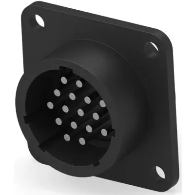 Circular connector, 16 pole, solder connection, straight, 206404-2 - 1