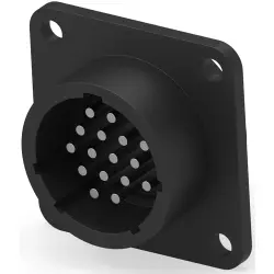 Circular connector, 16 pole, solder connection, straight, 206404-2