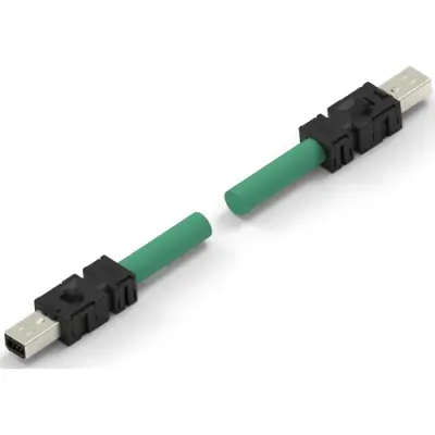 Connection cable, 1 m, plug straight to plug straight, 0.129 mm², AWG 26, 2083110-2 - 1