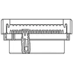 Socket, 24 pole, 2 rows, pitch 2 mm, IDC connection, socket, tin-lead, 2-111626-6