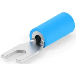 Insulated forked cable lug, 1.25-2.0 mm², AWG 16 to 14, 3 mm, M2, blue, 2-1377173-4