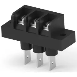 PCB terminal, 3 pole, AWG 22-12, 20 A, quick connection, black, 2-1437662-4