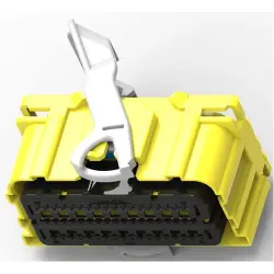 Socket, 54 pole, straight, 3 rows, yellow, 2-2098922-3