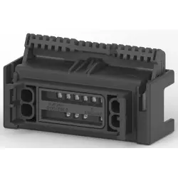 Socket, 18 pole, straight, 2 rows, black, 2-2112780-8