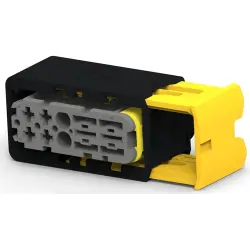 Socket, 6 pole, straight, 2 rows, gray, 2-2299782-2