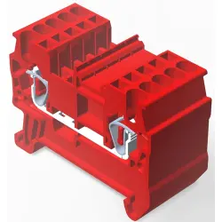 Spring terminal block, quick connection, 0.08-1.5 mm², 1 pole, 15 A, 6 kV, red, 2271552-4