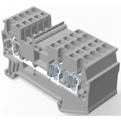 Terminal block, quick connection, 0.08-1.5 mm², 1 pole, 15 A, 6 kV, gray, 2271553-1