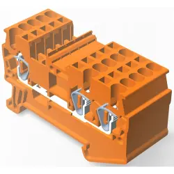 Spring terminal block, quick connection, 0.08-1.5 mm², 1 pole, 15 A, 6 kV, orange, 2271553-3