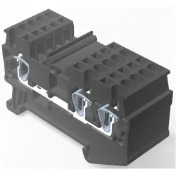 Spring terminal block, quick connection, 0.08-1.5 mm², 1 pole, 15 A, 6 kV, black, 2271553-5