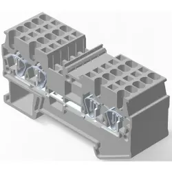 Terminal block, quick connection, 0.08-1.5 mm², 1 pole, 15 A, 6 kV, gray, 2271554-1