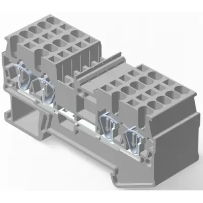 Terminal block, quick connection, 0.08-1.5 mm², 1 pole, 15 A, 6 kV, gray, 2271554-1 - 1