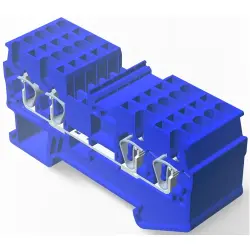 Spring terminal block, quick connection, 0.08-1.5 mm², 1 pole, 15 A, 6 kV, blue, 2271554-2