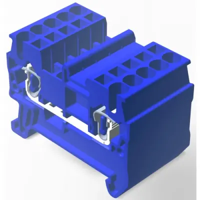 Spring terminal block, quick connection, 0.08-2.5 mm², 1 pole, 20 A, 8 kV, blue, 2271555-2 - 1
