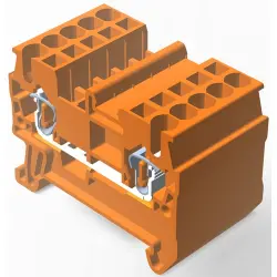 Spring terminal block, quick connection, 0.08-2.5 mm², 1 pole, 20 A, 8 kV, orange, 2271555-3